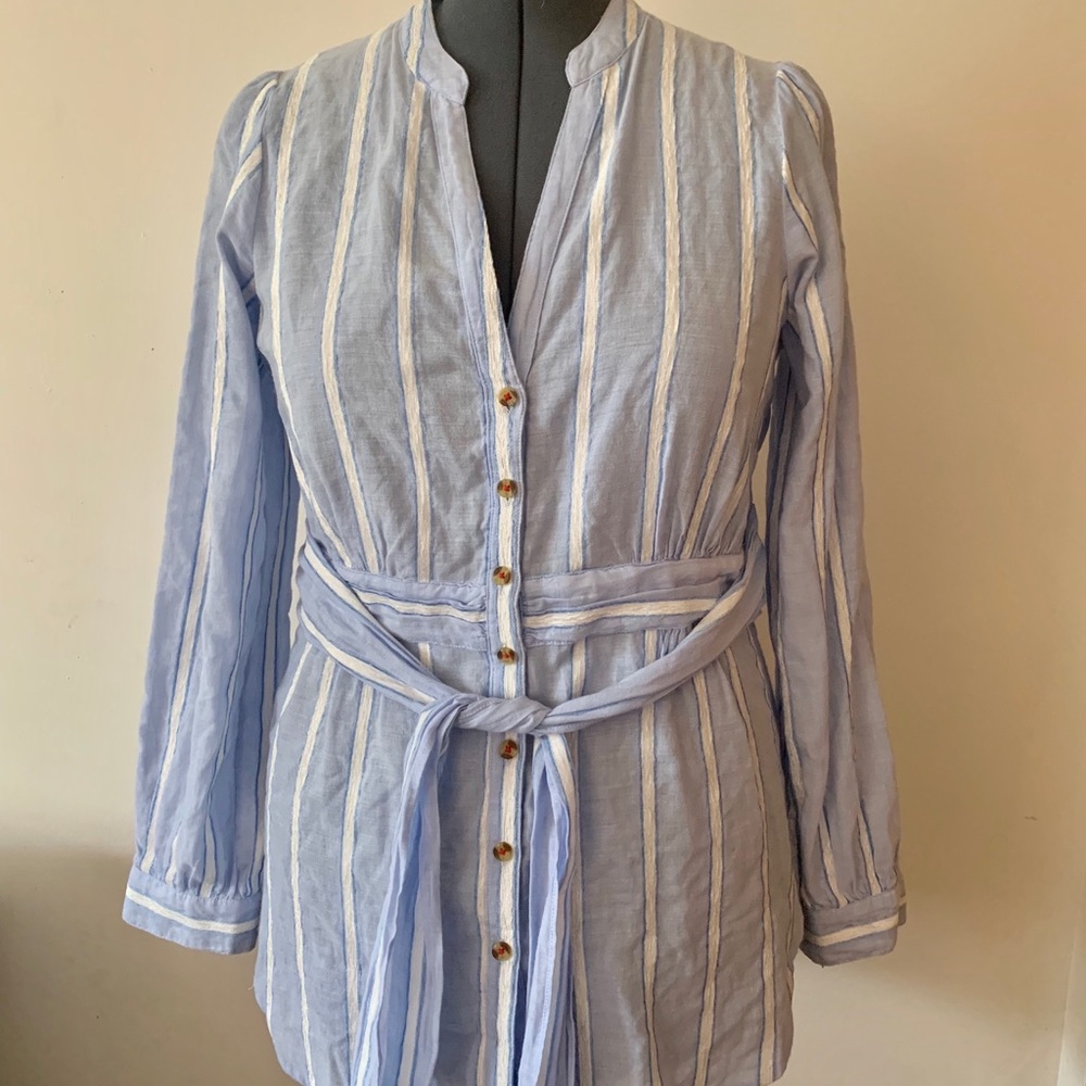 Anthropologie Building 18 Blue Shirt Size 14